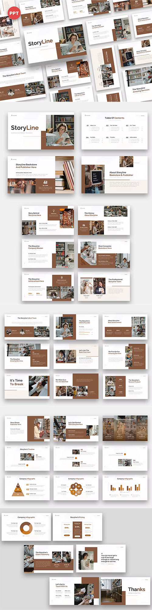 Storyline - Bookstore & Publisher Powerpoint and Keynote Templates