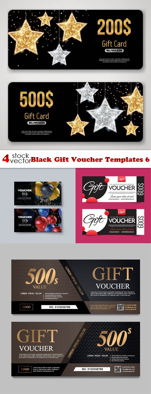 Vectors - Black Gift Voucher Templates 6