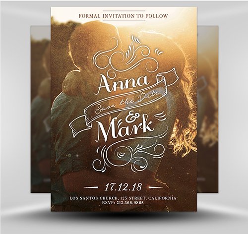 Save the Date Flyer PSD Template