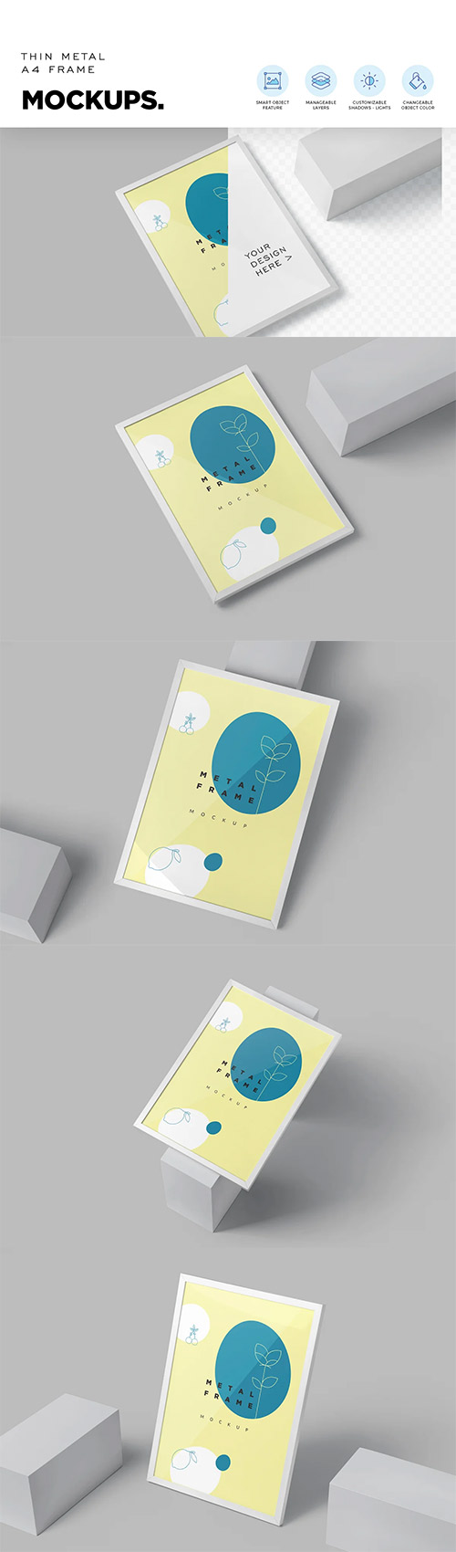 A4 Size Thin Metal Frame Mockups 6890163