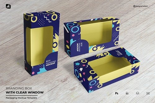 Branding Box With Clear Window Mockup 6843462