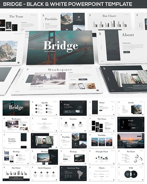 Bridge - Black & White Powerpoint Presentation