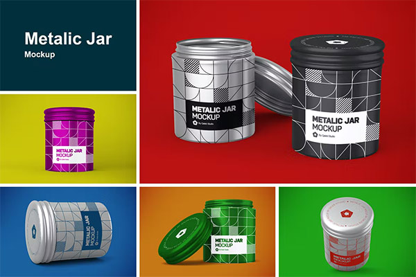 Metalic Jar Mockup