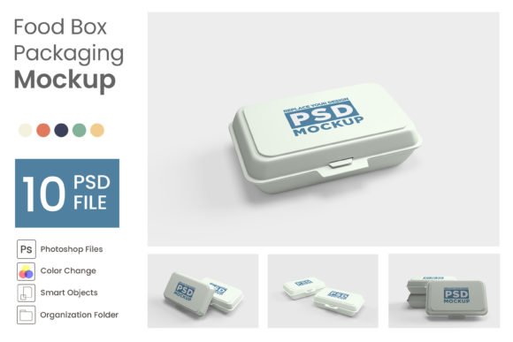 Food Box Packaging Mockup