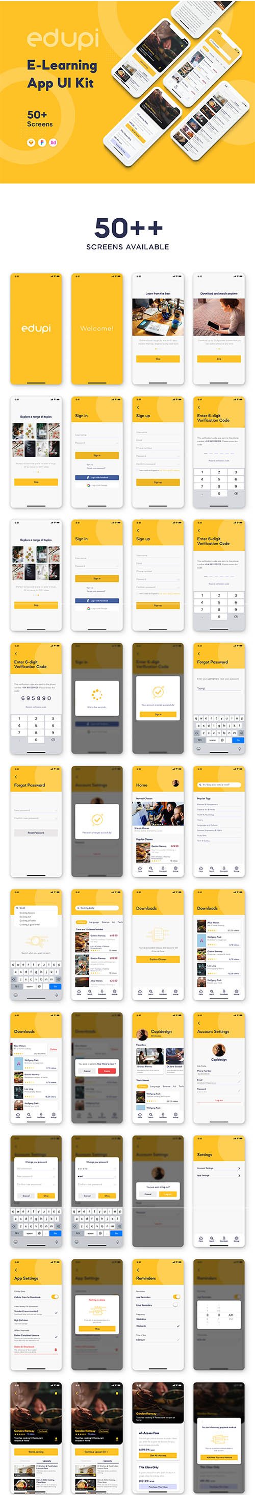 Edupi - E-Learning App UI Kit - UI8