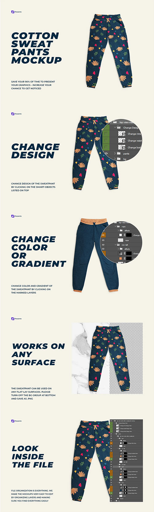 Top View Cotton Sweatpants Mockup 6863064