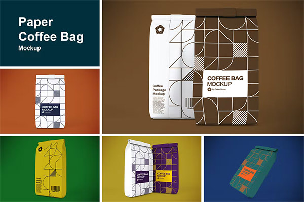 Paper Coffee Bag Mockup