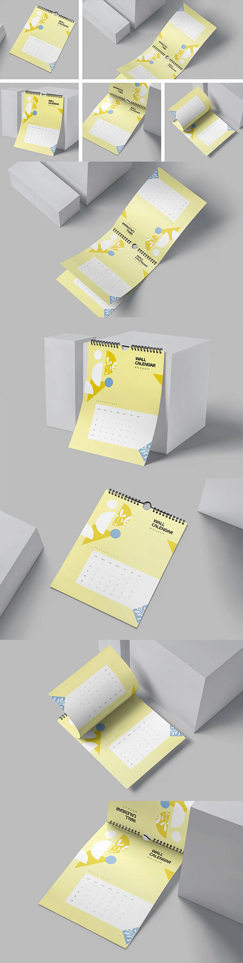 US Letter Size Wall Calendar Mockups 6914819