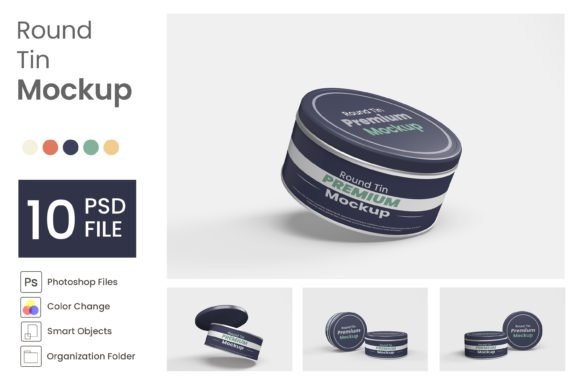 Round Tin Mockup