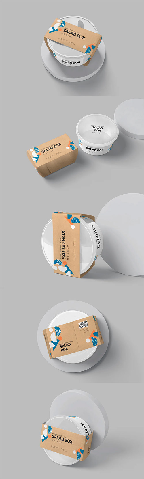 Round Salad Box Sleeve Mockups 6994018