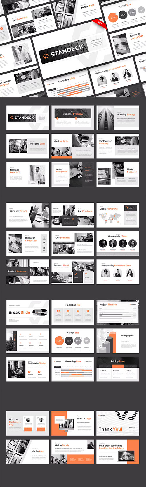 Standeck - Business Pitch Deck Powerpoint, Keynote and Google Slides Templates