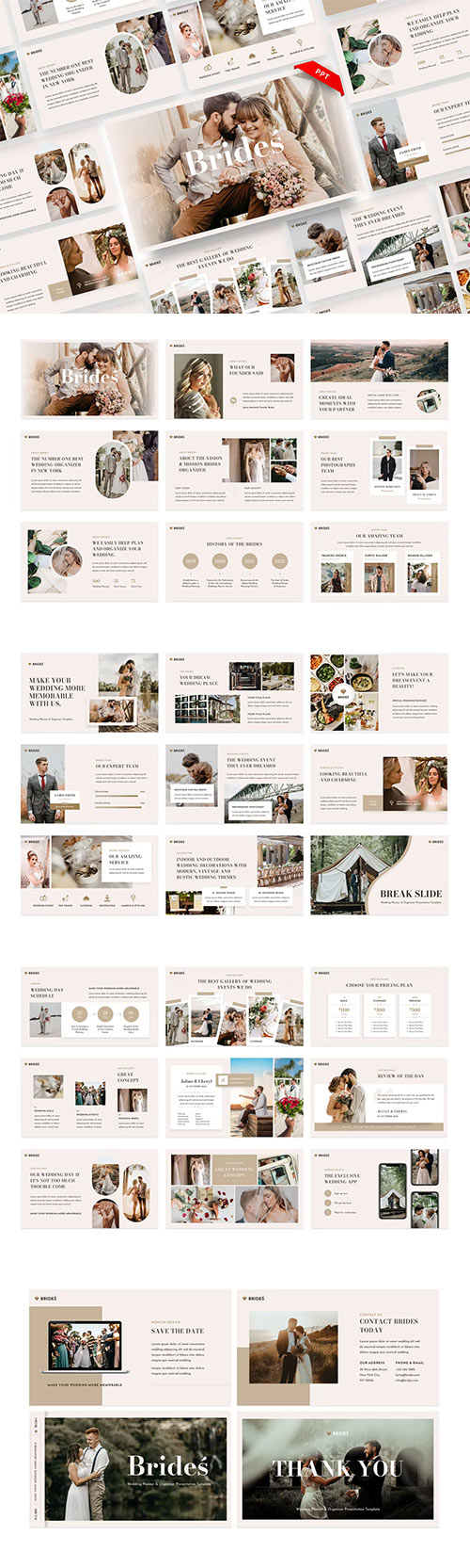 Brides - Wedding Planner & Organizer Powerpoint, Keynote and Google Slides Templates