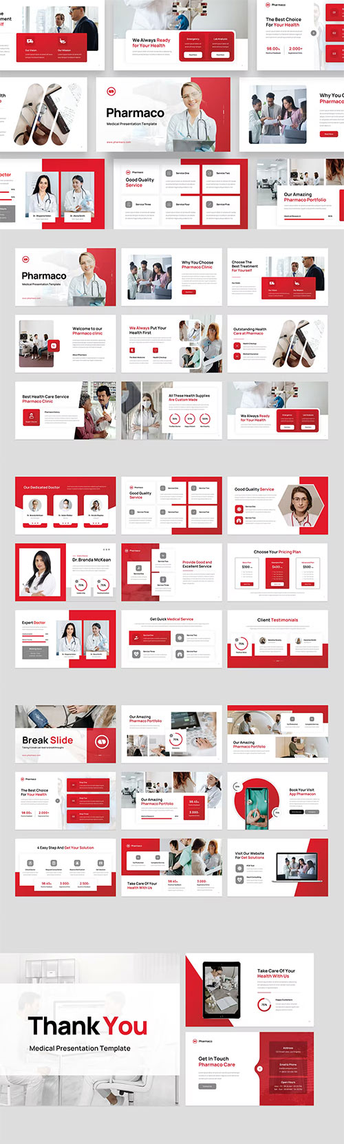 Pharmaco - Medical Fashion Powerpoint, Keynote and Google Slides Templates