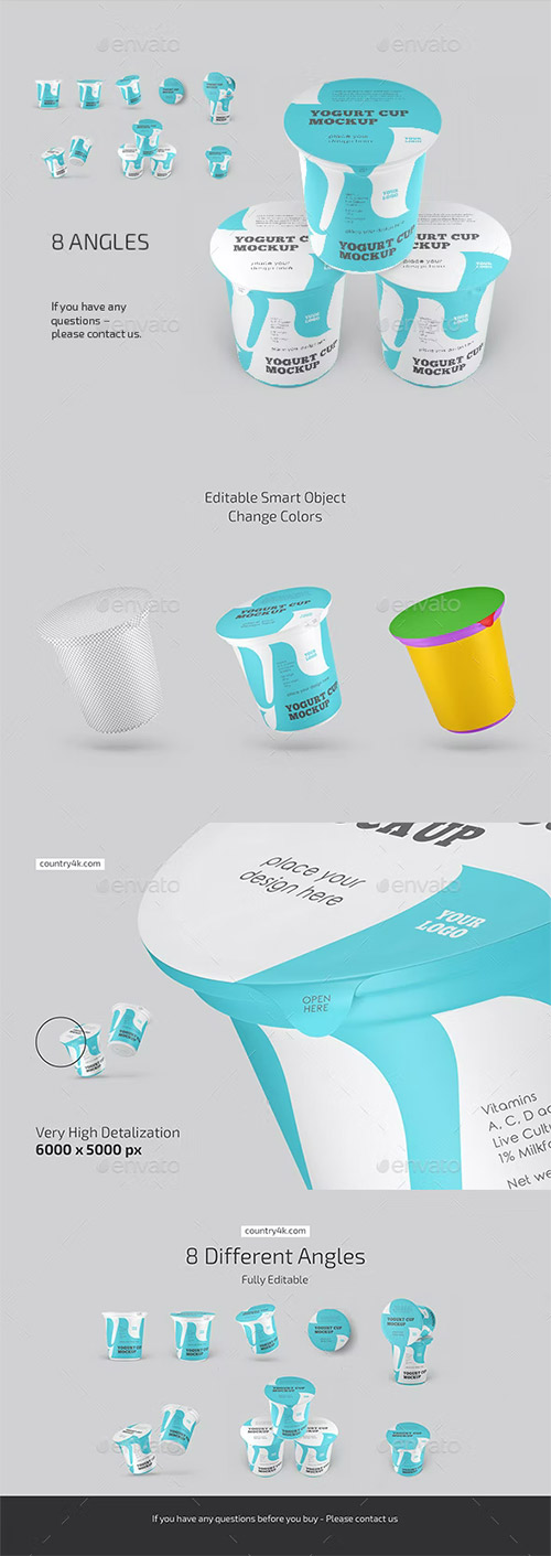 Plastic Yogurt Cup Mockup Set 36618846