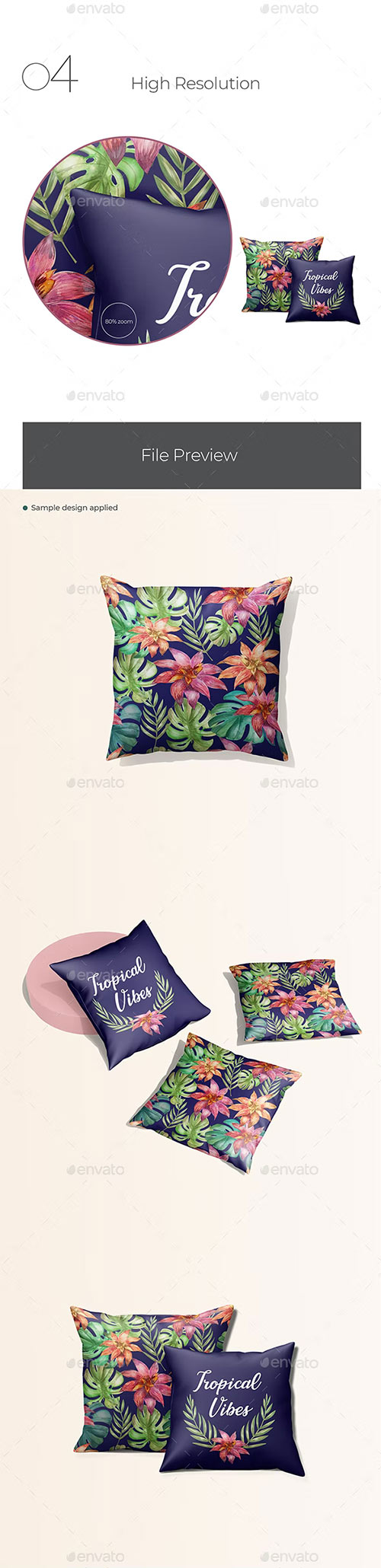 Silk Cushion/Pillow Cover Mockups - 34274475 - 6888047