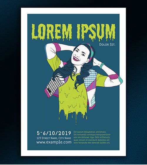 Event Poster Layout with Illustrative Elements