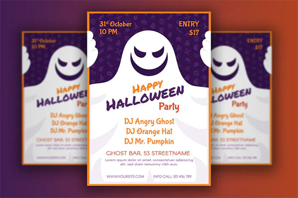 Halloween Poster With Ghost Character