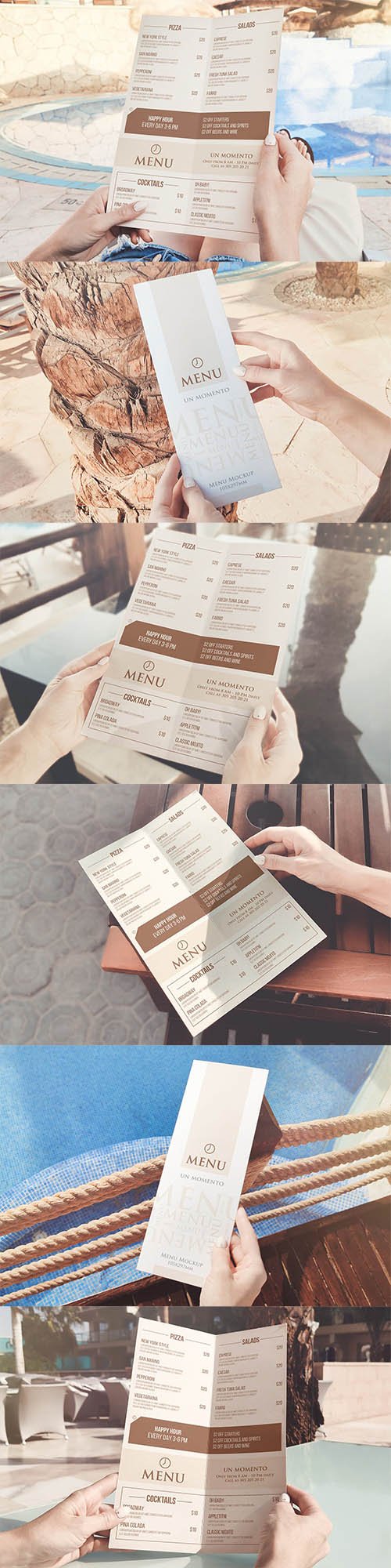 Bi-fold Menu In Hand Mockup PSD