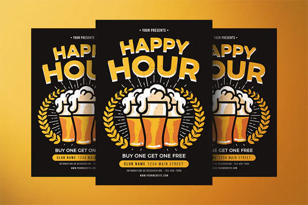 Happy Hour Flyer PSD