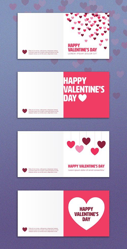 Valentine's Day Card Layout Set 291540573