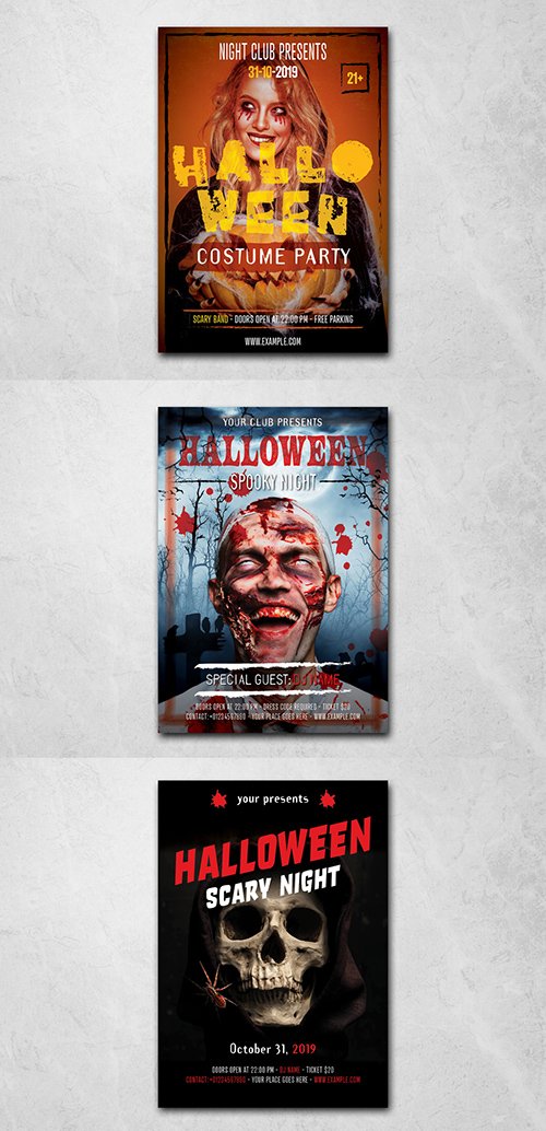 Halloween Flyer Layout with Stylized Text