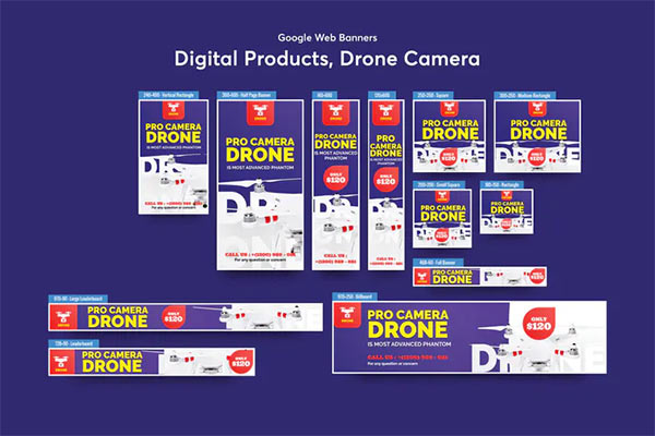 Drone Product Showcase Banners Ad PSD
