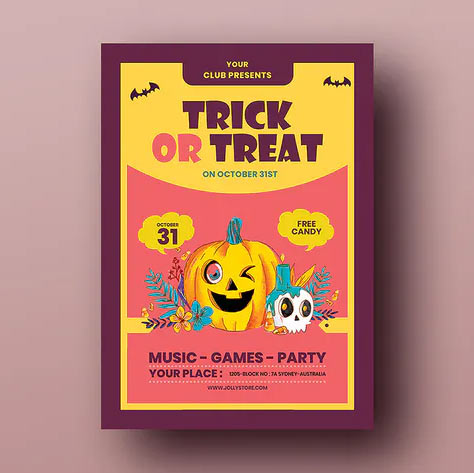 Trick Or Treat Halloween Candy Festival Flyer