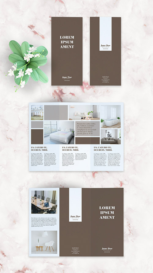 Brown and White Trifold Brochure Layout