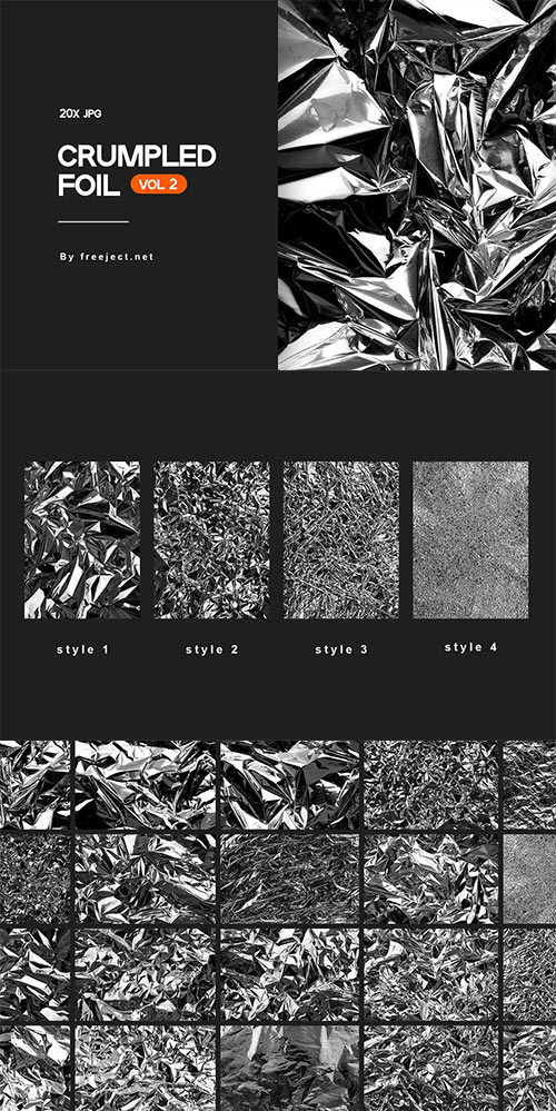Crumpled Foil Texture Background V2- 6157706