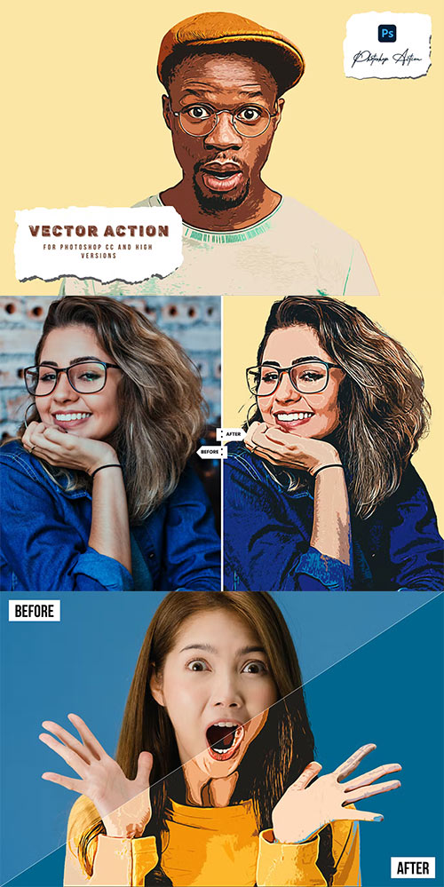 Vector Art Photoshop Action