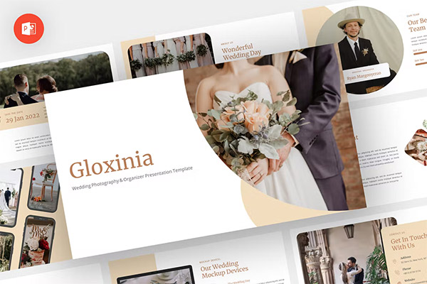 Gloxinia - Wedding Powerpoint, Keynote and Google Slides Template