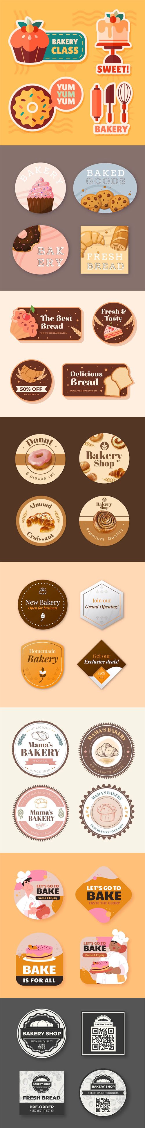 30+ Minimal Bakery Labels Vector Templates