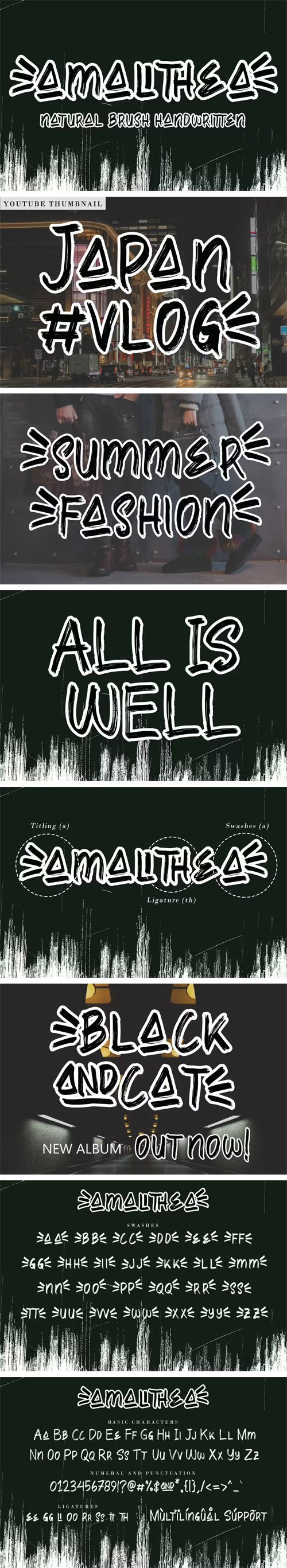 Amallthea - Natural Brush Handwritten Font