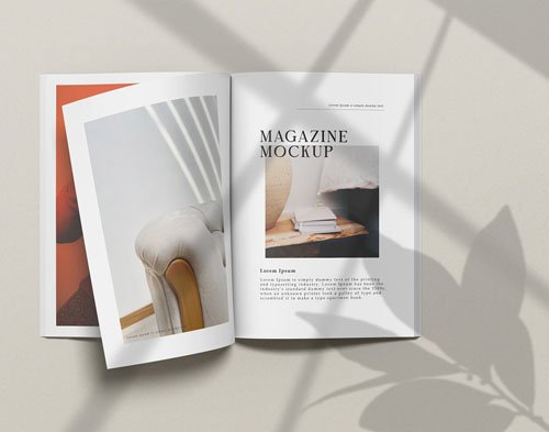 Top View of A4 Magazine PSD Mockup Template