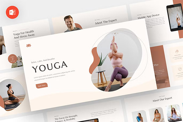 Youga - Yoga Powerpoint, Keynote and Google Slides Template
