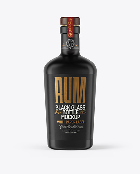 Black Glass Bottle Mockup 54565