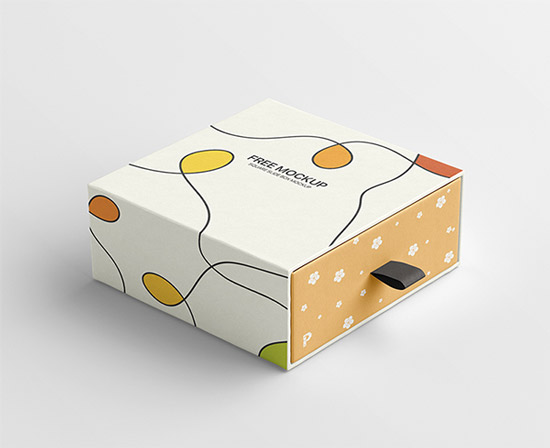 Square Slide Box Mockup