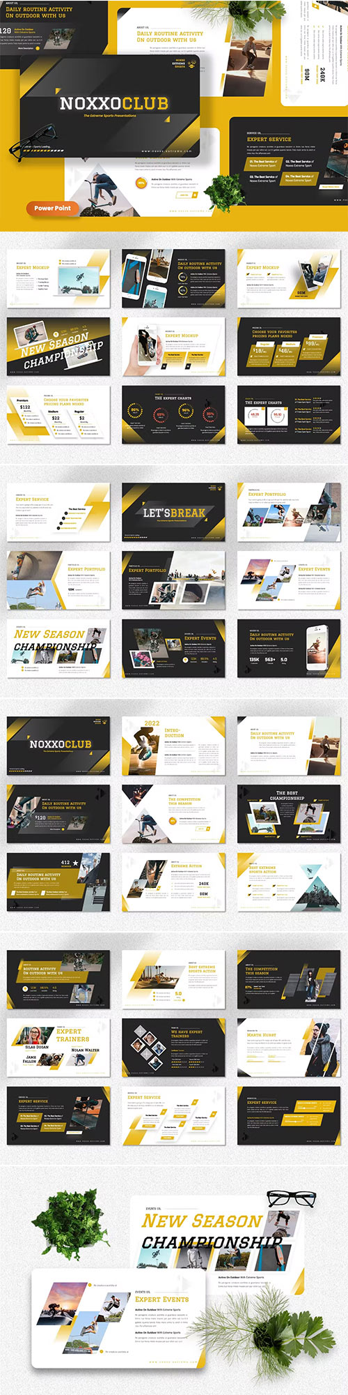 Noxxo - Extreme Sport Powerpoint, Keynote and Google Slides Template