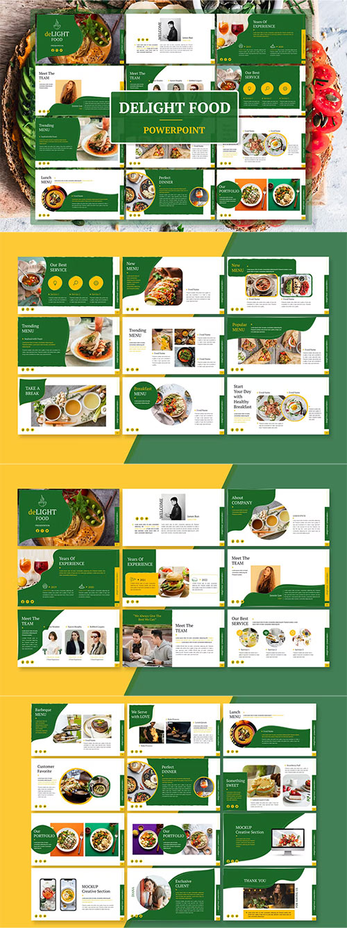 Delight Food - Powerpoint, Keynote and Google Slides Template