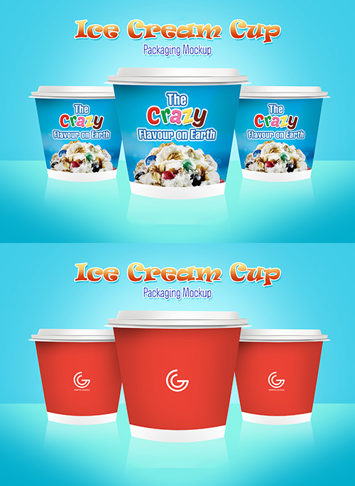 PSD Mock-Up - Ice Cream Cup Packaging