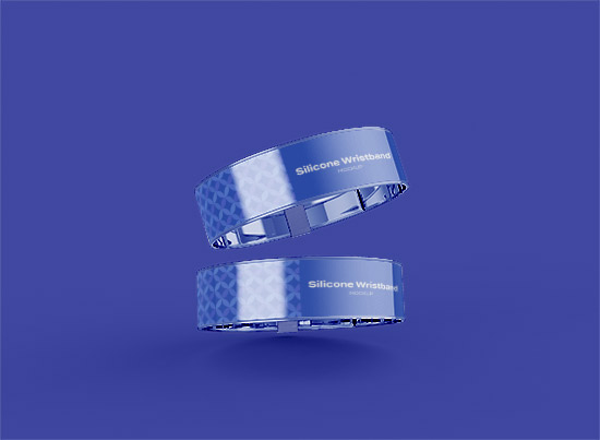 Silicone Wristbands Mockup PSD