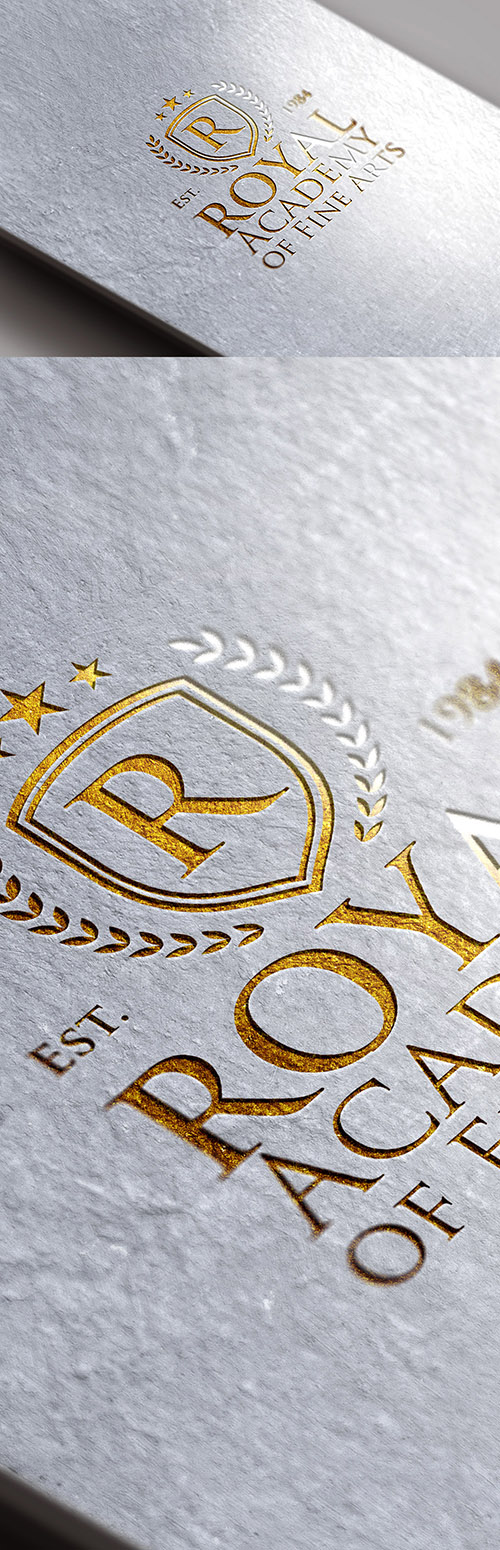 PSD Mock-Up - Gold Foil Logo