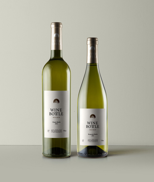 White Wine Bottle Mockup Vol 3