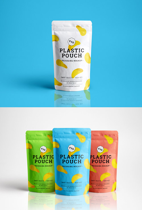 PSD Mock-Up - Plastic Pouch Packaging