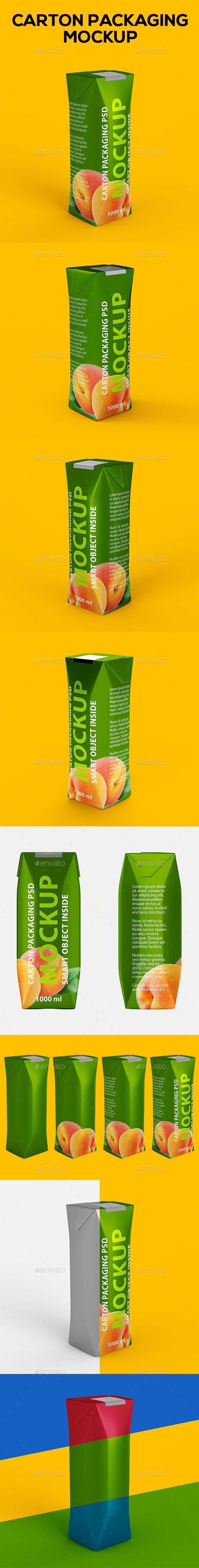 Juice Carton Package Mockup 20059727