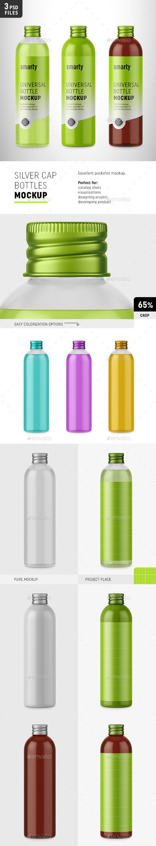 Bottles with Silver Cap Mockup 20234390