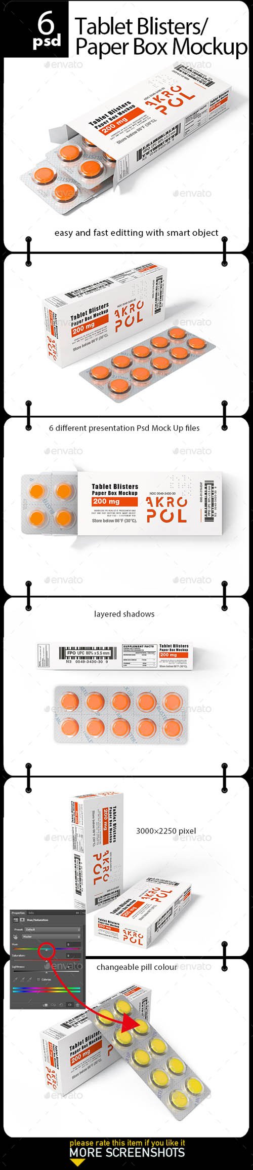 Tablet Blisters/ Paper Box Mockup 20332727