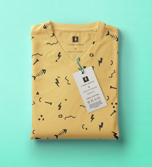 V-neck T-Shirt Mockup