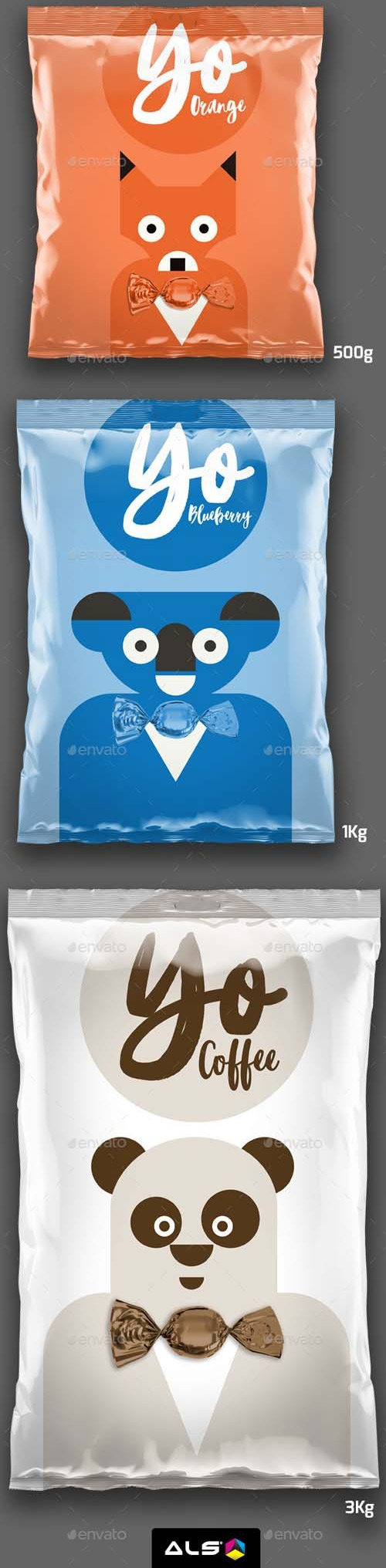 5 Snack Bags Mock-up 19747598