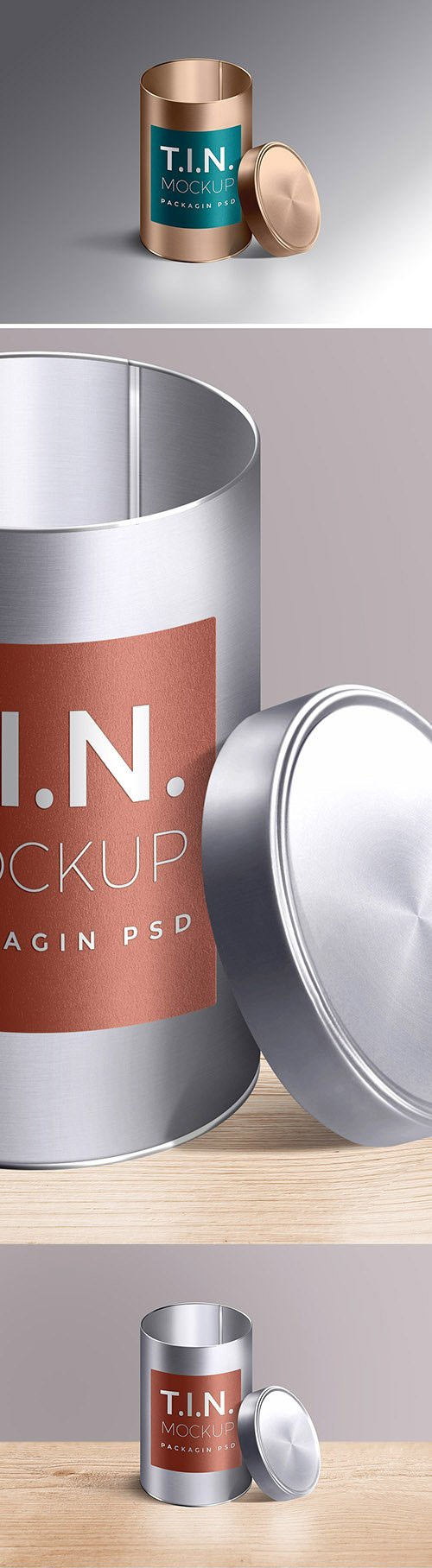 PSD Mock-Up - Tin Container Packaging 3